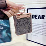 For Samsung Galaxy Z Flip7 FE 5G / Z Flip6 5G Case with Ring Holder Kickstand Bow Design Glitter PC Phone Cover