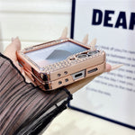 For Samsung Galaxy Z Flip7 FE 5G / Z Flip6 5G Case with Ring Holder Kickstand Bow Design Glitter PC Phone Cover