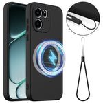 For OnePlus Nord CE6 5G Magnetic Case Anti-Drop Liquid Silicone Phone Cover with Lanyard