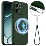 For OnePlus Nord CE6 5G Magnetic Case Anti-Drop Liquid Silicone Phone Cover with Lanyard