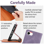 Til iPhone 17e / 16e cover U-formet dekoration magnetisk sideklap pung læder telefoncover med håndledsrem