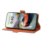 For iPhone 16 Case U-Shape Decoration Magnetic Side Clasp Wallet Leather Phone Cover with Wrist Strap