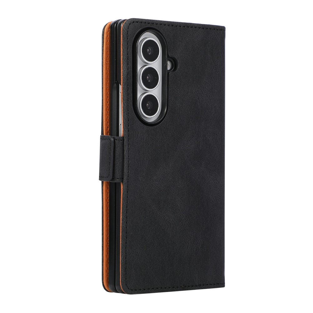 For Samsung Galaxy Z Fold8 Ultra Case U-Shape Decoration Magnetic Side Clasp Wallet Leather Phone Cover with Wrist Strap