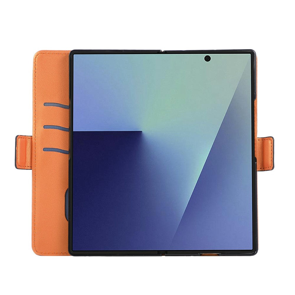 For Samsung Galaxy Z Fold8 Ultra Case U-Shape Decoration Magnetic Side Clasp Wallet Leather Phone Cover with Wrist Strap