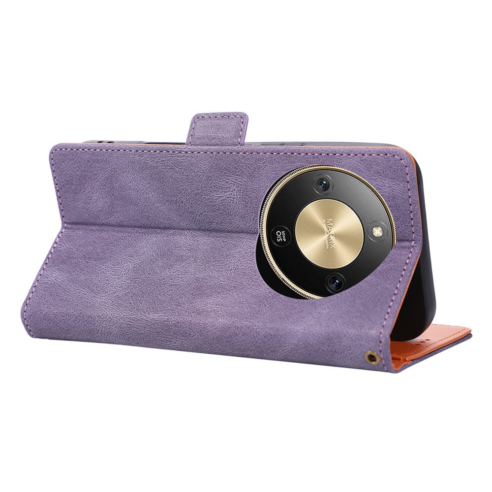 For Honor X70 5G  /  X9d 5G  /  Magic8 Lite 5G Case U-Shape Decoration Magnetic Side Clasp Wallet Leather Phone Cover with Wrist Strap