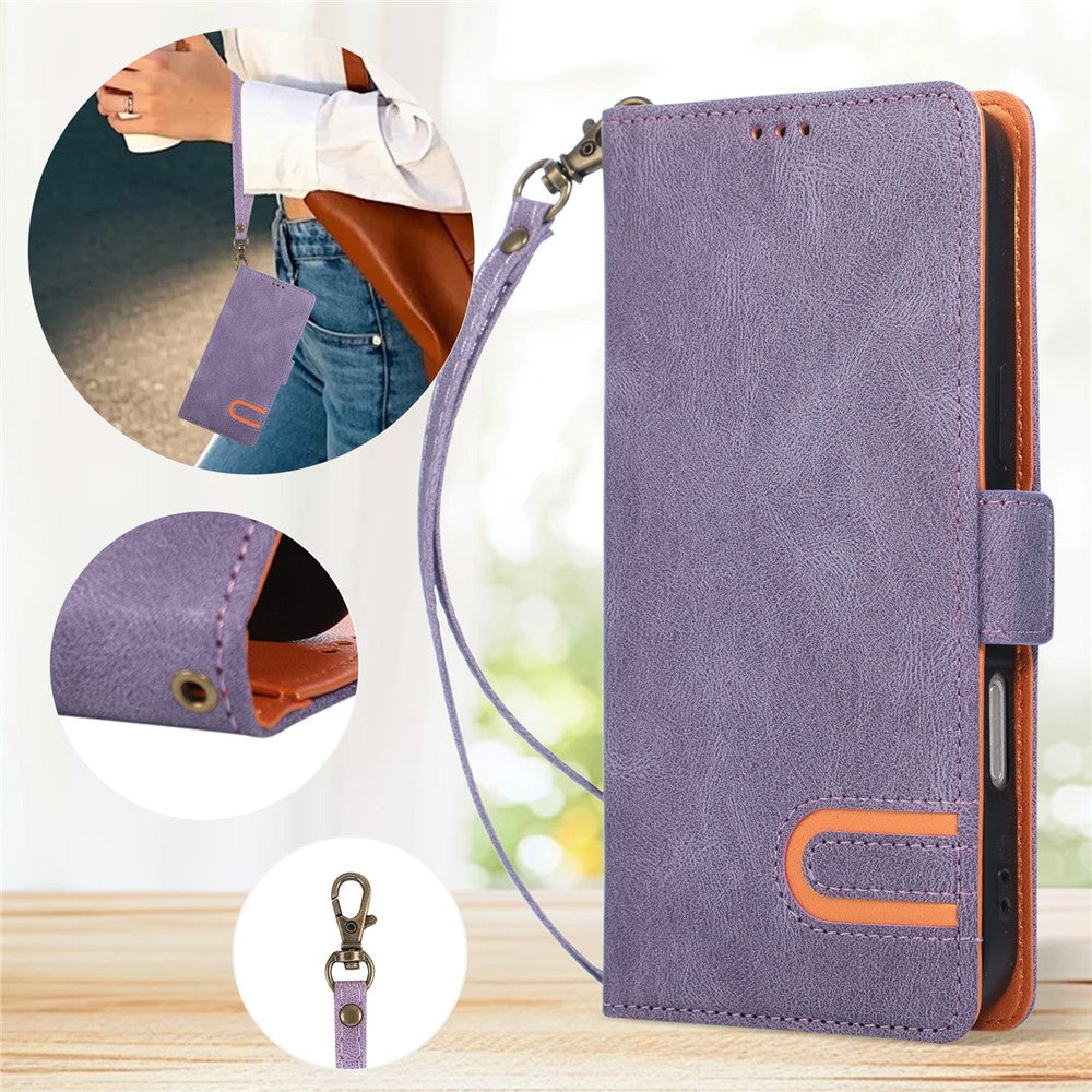 For Xiaomi Poco F8 Pro 5G  /  Redmi K90 5G Case U-Shape Decoration Magnetic Side Clasp Wallet Leather Phone Cover with Wrist Strap