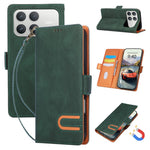 For Xiaomi Poco F8 Pro 5G  /  Redmi K90 5G Case U-Shape Decoration Magnetic Side Clasp Wallet Leather Phone Cover with Wrist Strap