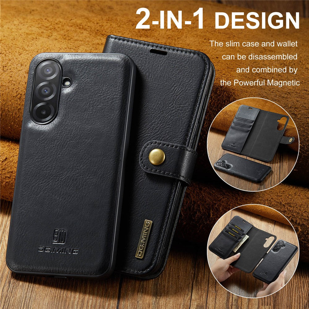 DG.MING for Samsung Galaxy A27 5G Leather Wallet Case Detachable 2 in 1 Split Leather Phone Cover
