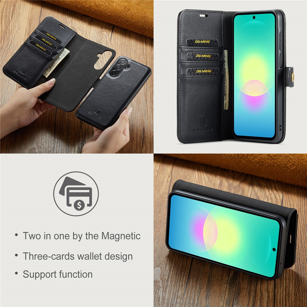 DG.MING for Samsung Galaxy A27 5G Leather Wallet Case Detachable 2 in 1 Split Leather Phone Cover