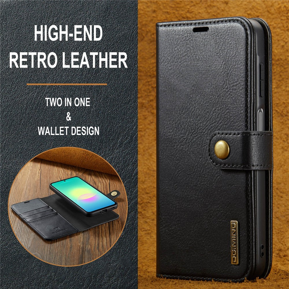 DG.MING for Samsung Galaxy A27 5G Leather Wallet Case Detachable 2 in 1 Split Leather Phone Cover