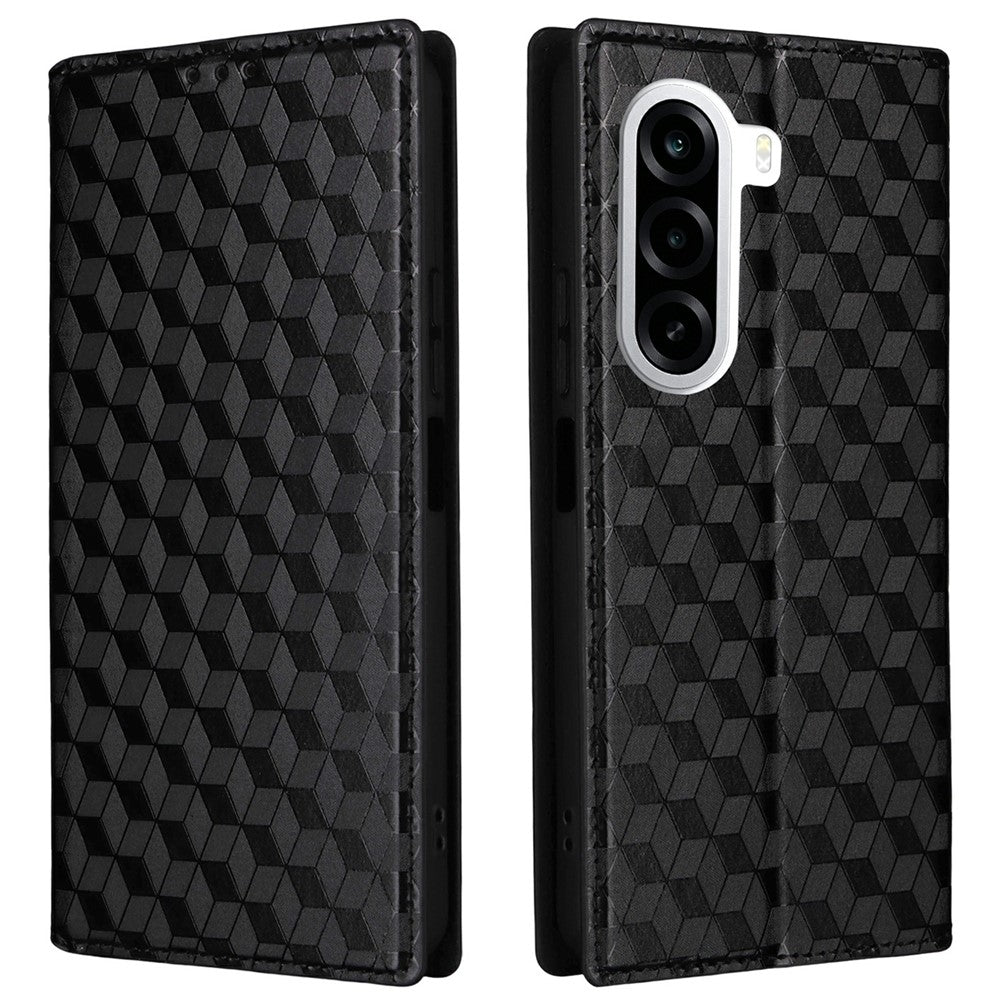 mobilskal för OnePlus Nord CE6 Lite 5G / Turbo 6X 5G / Realme P4x 5G Plånboksfodral i PU-läder med rhombustryck