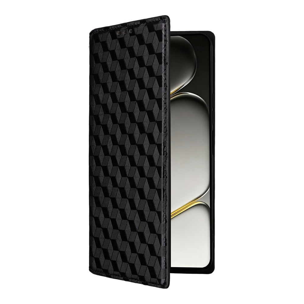 mobilskal för OnePlus Nord CE6 Lite 5G / Turbo 6X 5G / Realme P4x 5G Plånboksfodral i PU-läder med rhombustryck