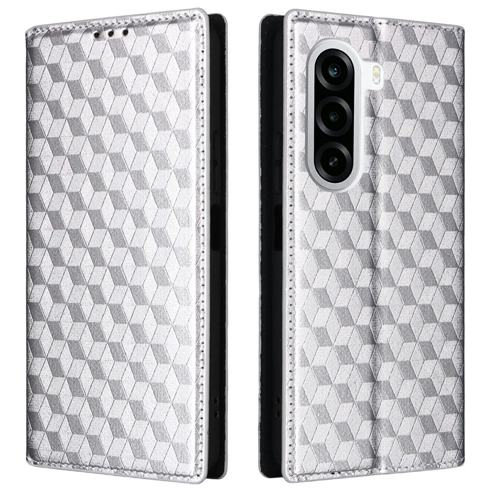 mobilskal för OnePlus Nord CE6 Lite 5G / Turbo 6X 5G / Realme P4x 5G Plånboksfodral i PU-läder med rhombustryck