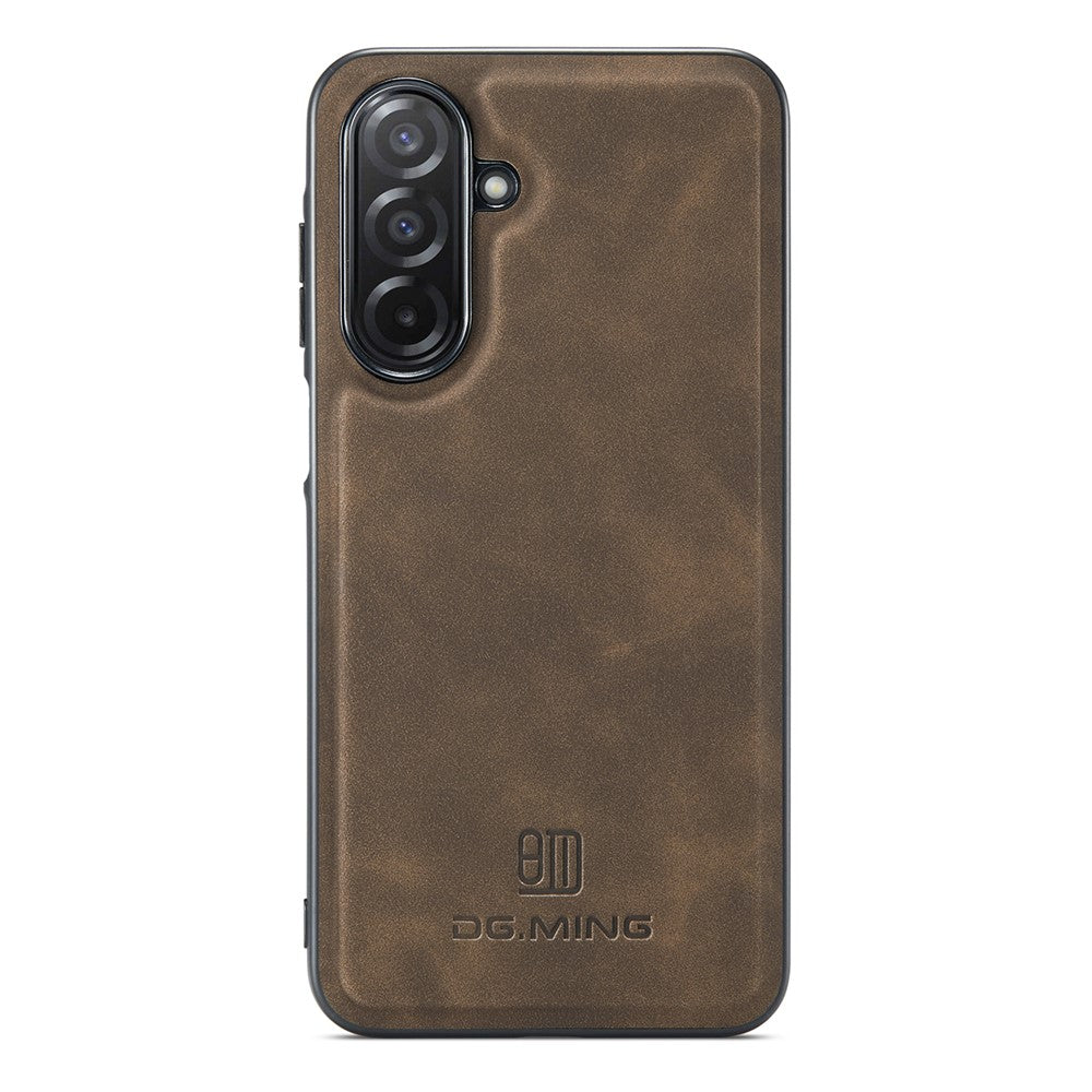 DG.MING For Samsung Galaxy A27 5G Case PU Leather Covered PC + TPU Hybrid Phone Shell