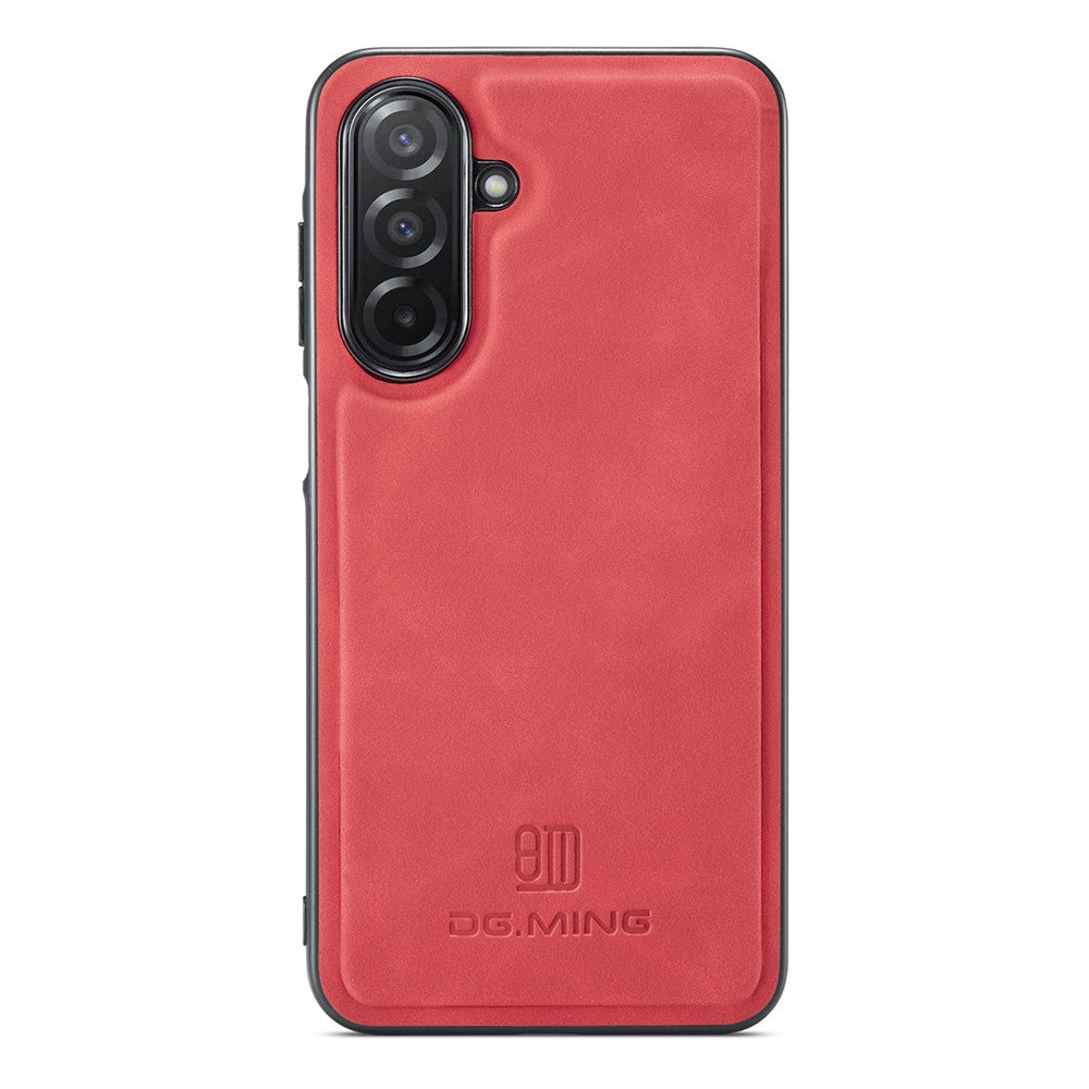DG.MING For Samsung Galaxy A27 5G Case PU Leather Covered PC + TPU Hybrid Phone Shell