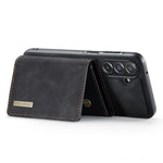 DG.MING M1 Series for Samsung Galaxy A27 5G Phone Case PU + TPU + PC Back Cover with Magnetic Tri-Fold Wallet Kickstand