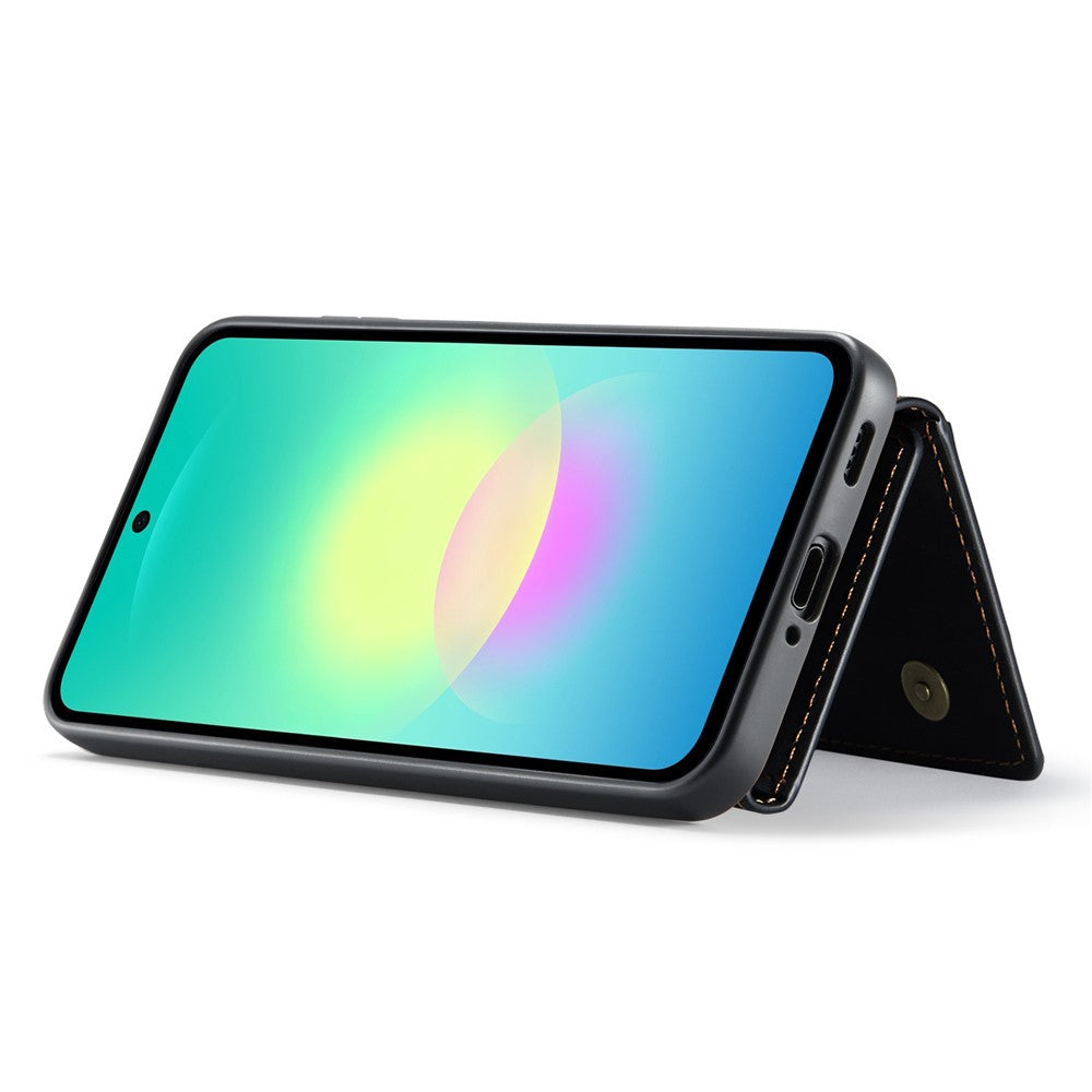 DG.MING M1 Series for Samsung Galaxy A27 5G Phone Case PU + TPU + PC Back Cover with Magnetic Tri-Fold Wallet Kickstand