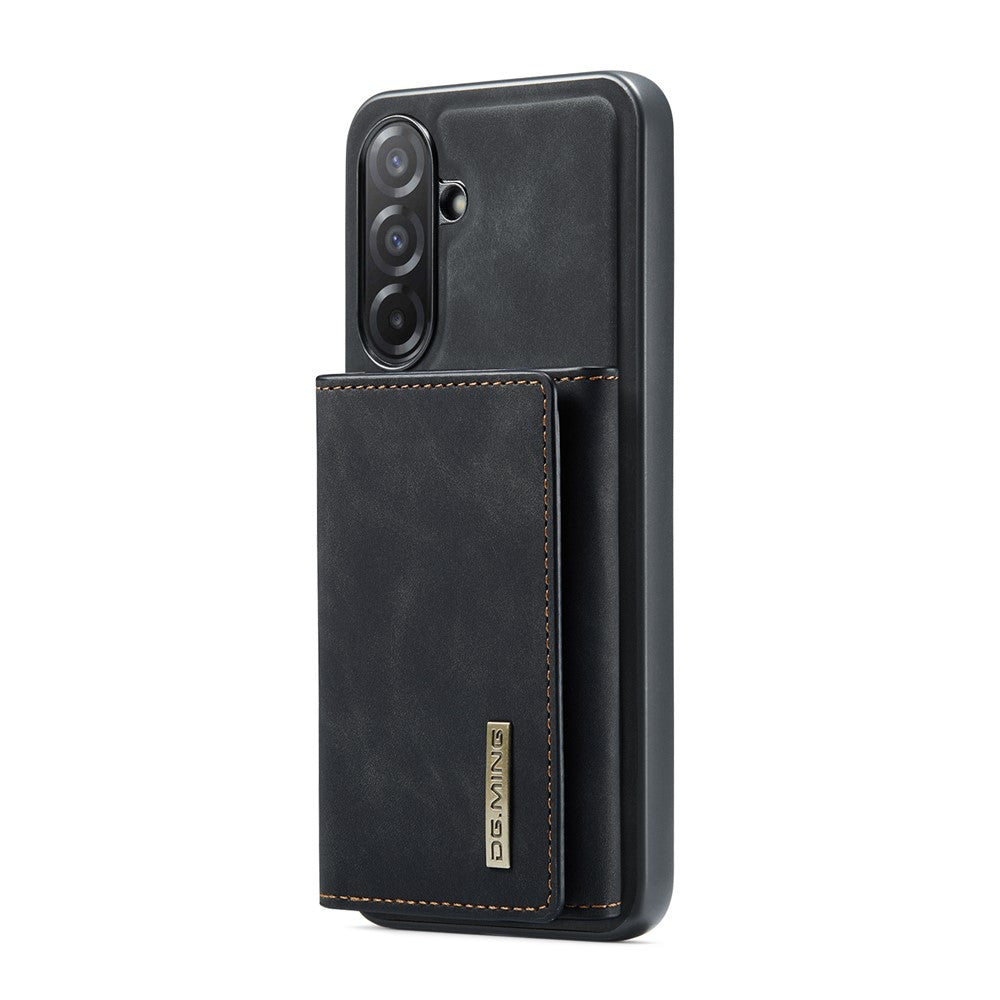DG.MING M1 Series for Samsung Galaxy A27 5G Phone Case PU + TPU + PC Back Cover with Magnetic Tri-Fold Wallet Kickstand