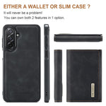 DG.MING M1 Series for Samsung Galaxy A27 5G Phone Case PU + TPU + PC Back Cover with Magnetic Tri-Fold Wallet Kickstand