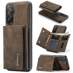 DG.MING M1 Series for Samsung Galaxy A27 5G Phone Case PU + TPU + PC Back Cover with Magnetic Tri-Fold Wallet Kickstand