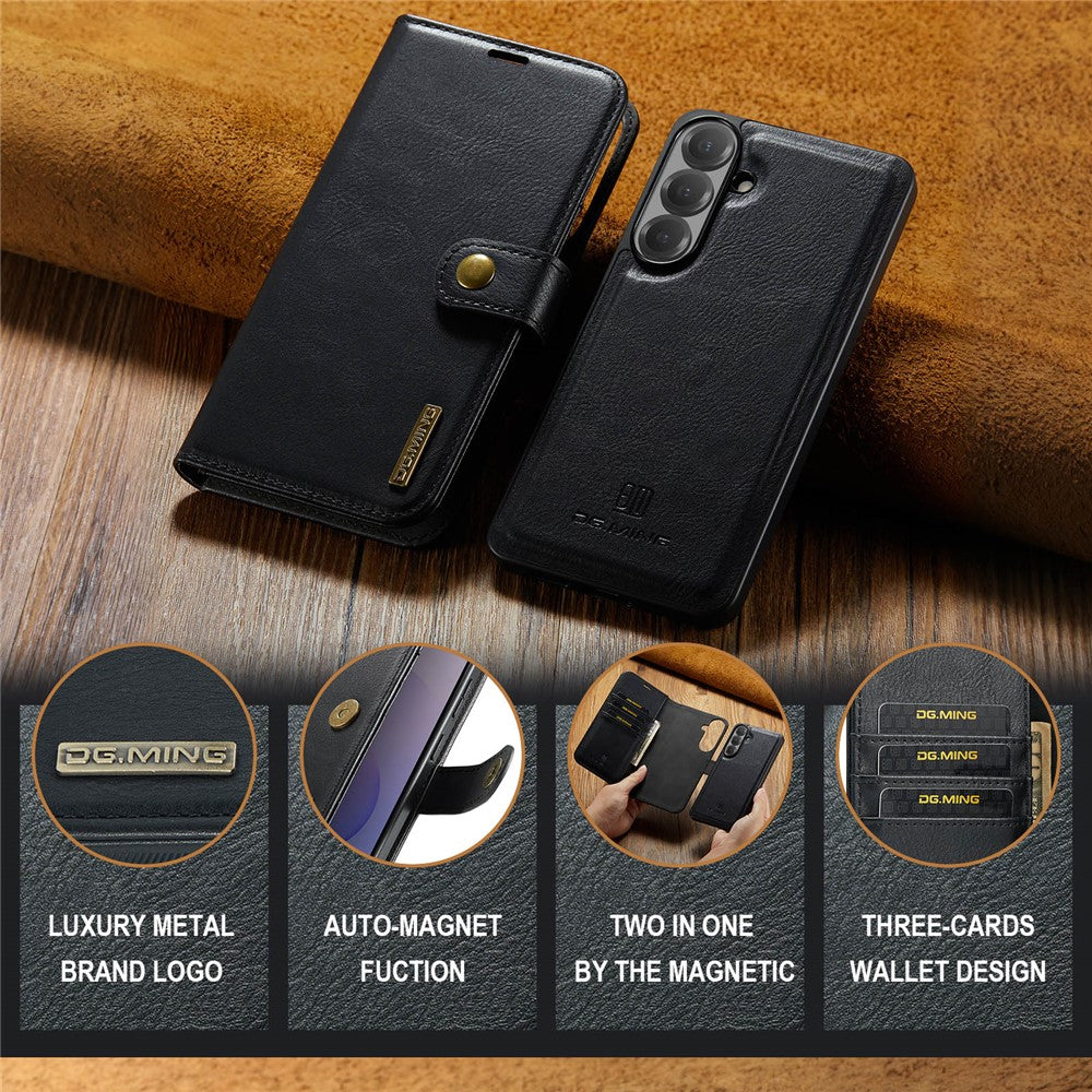 DG.MING til Samsung Galaxy S26 FE Læder Pungcover Aftageligt 2-i-1 Split Læder Telefoncover