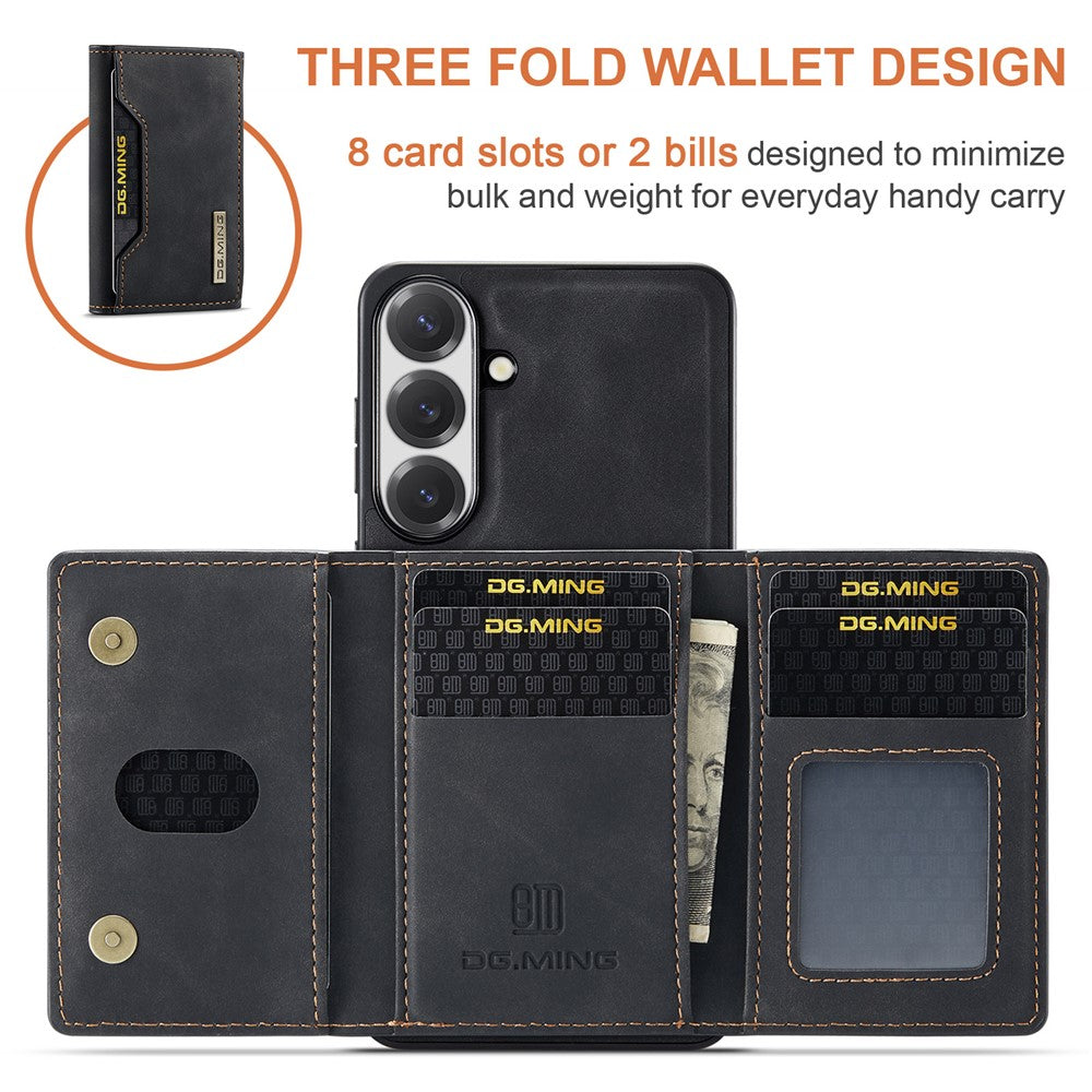 DG.MING M2-serien til Samsung Galaxy S26 FE Magnetisk etui PU + PC + TPU Telefoncover Aftagelig Pung Stander