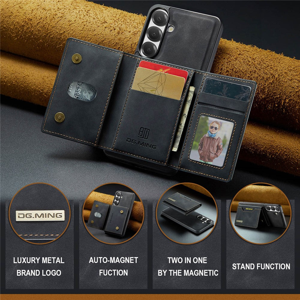 DG.MING M2-serien til Samsung Galaxy S26 FE Magnetisk etui PU + PC + TPU Telefoncover Aftagelig Pung Stander