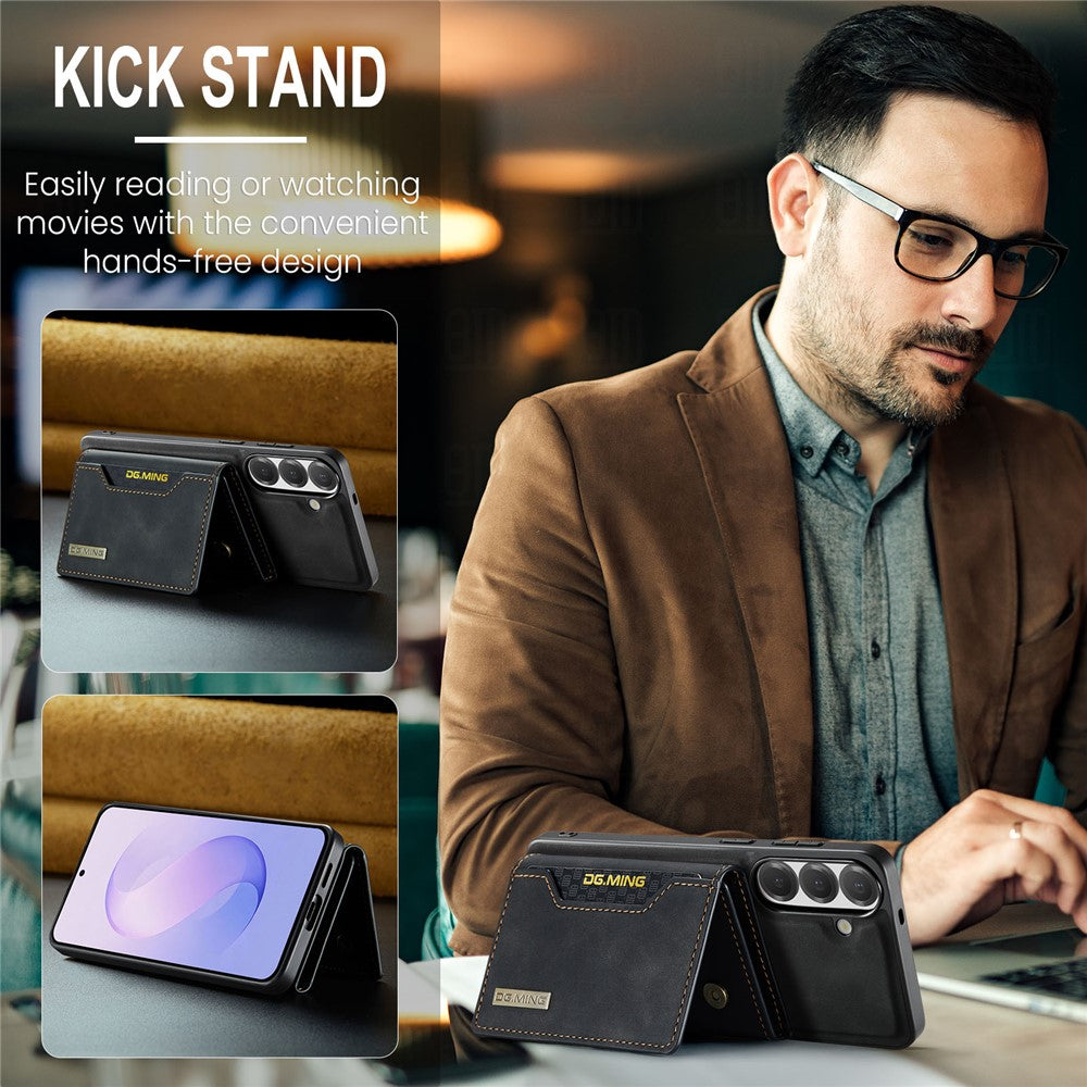 DG.MING M2-serien til Samsung Galaxy S26 FE Magnetisk etui PU + PC + TPU Telefoncover Aftagelig Pung Stander