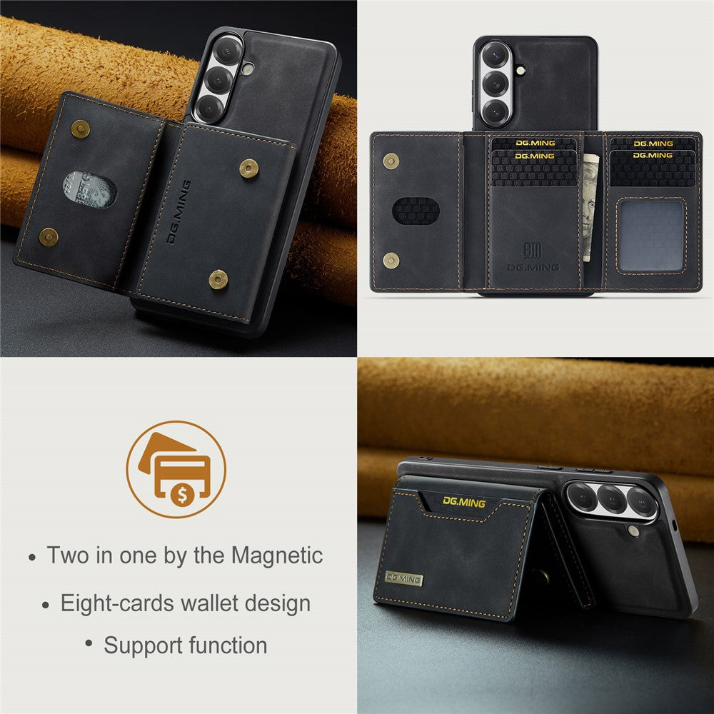 DG.MING M2-serien til Samsung Galaxy S26 FE Magnetisk etui PU + PC + TPU Telefoncover Aftagelig Pung Stander