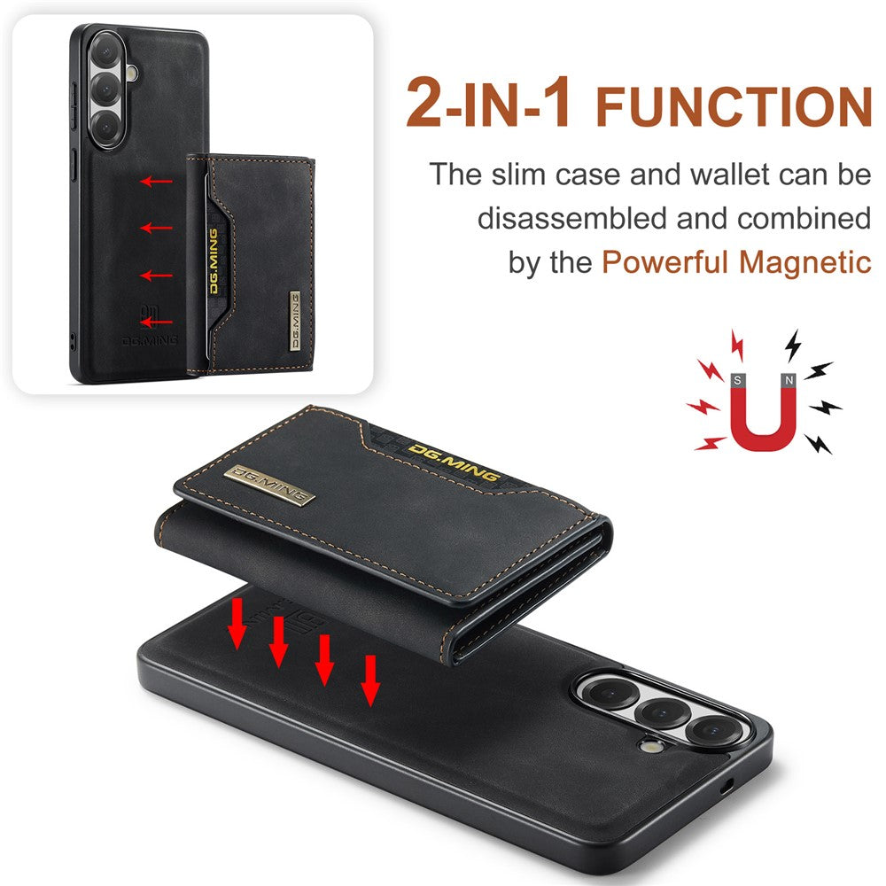 DG.MING M2-serien til Samsung Galaxy S26 FE Magnetisk etui PU + PC + TPU Telefoncover Aftagelig Pung Stander