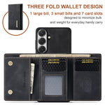 DG.MING M1 Series til Samsung Galaxy S26 FE Telefoncover PU + TPU + PC Bagsidecover med Magnetisk Trefoldet Pung Kickstand