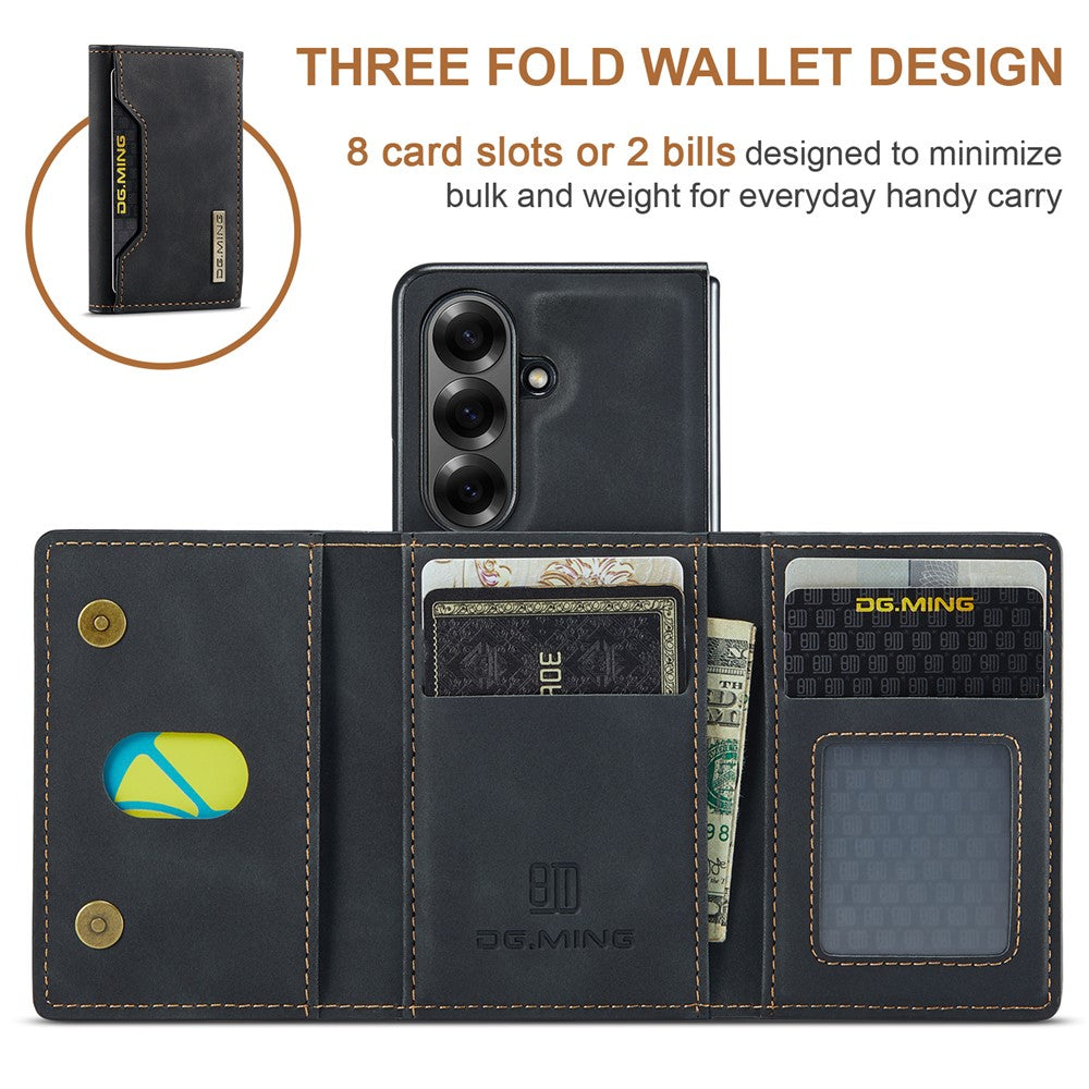 DG.MING M2 Series for Samsung Galaxy Z Fold8 Ultra Magnetic Case PU + PC + TPU Phone Cover Detachable Wallet Kickstand