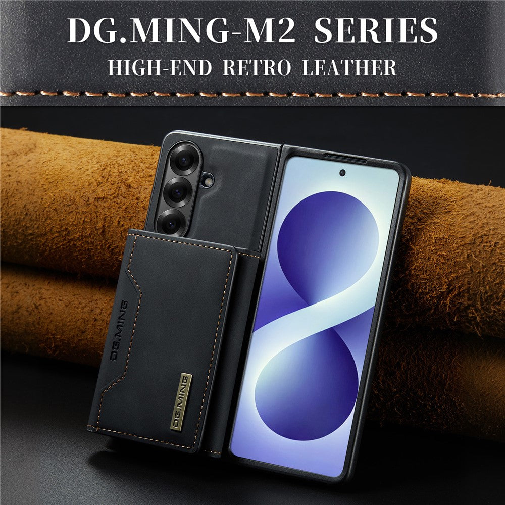 DG.MING M2 Series for Samsung Galaxy Z Fold8 Ultra Magnetic Case PU + PC + TPU Phone Cover Detachable Wallet Kickstand