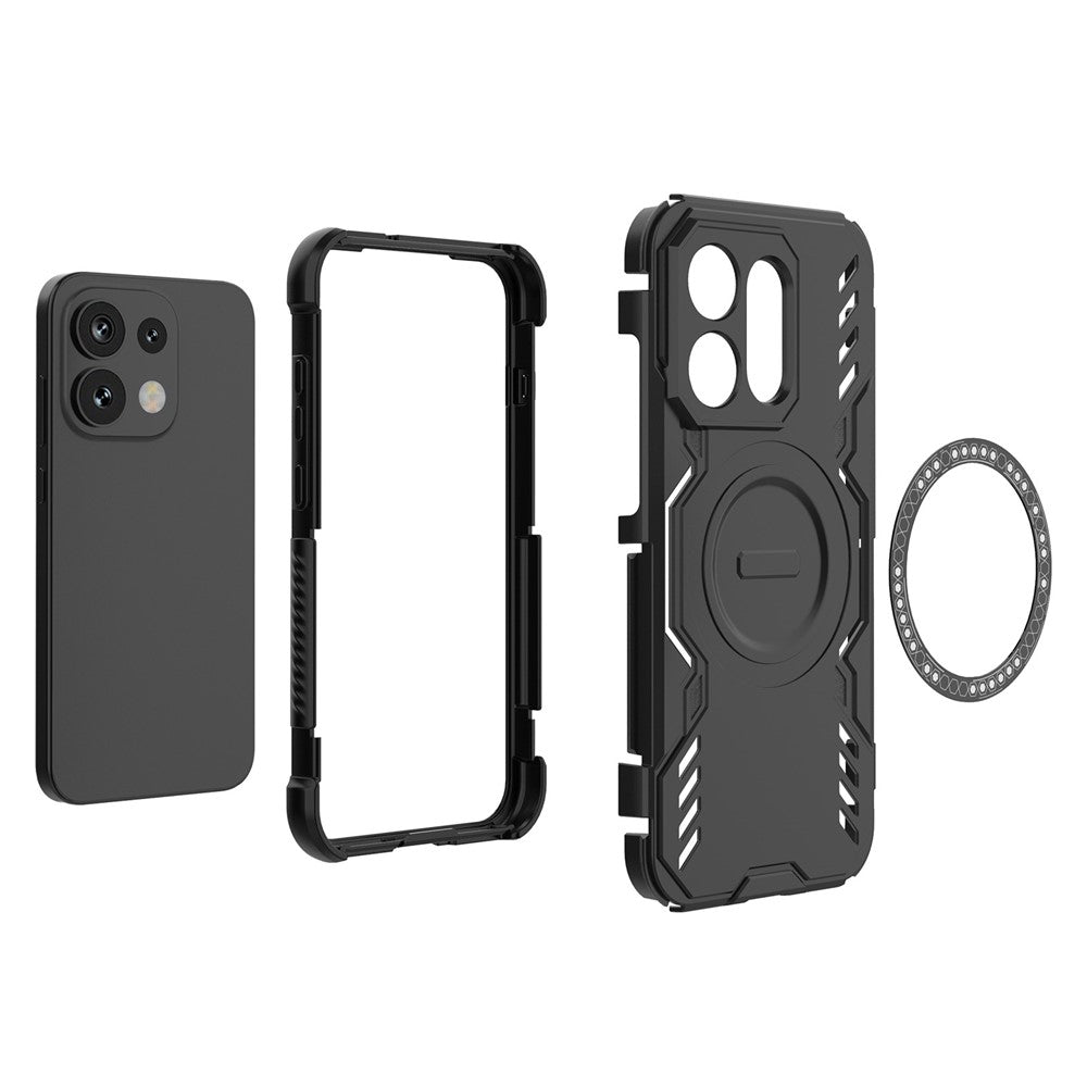 Til Oppo Reno16 5G (Global) / Reno16 Pro 5G (Global) Magnetisk Cover Butterfly Armor Hul Varmeafledning PC + TPU Telefoncover