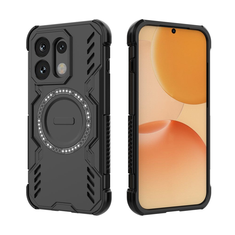 Til Oppo Reno16 5G (Global) / Reno16 Pro 5G (Global) Magnetisk Cover Butterfly Armor Hul Varmeafledning PC + TPU Telefoncover