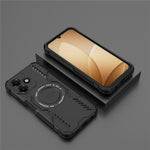 For Oppo A6c 4G Magnetic Case Butterfly Armor Hollow Heat Dissipation PC + TPU Phone Cover