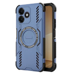 For Oppo A6c 4G Magnetic Case Butterfly Armor Hollow Heat Dissipation PC + TPU Phone Cover