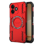 For Oppo A6c 4G Magnetic Case Butterfly Armor Hollow Heat Dissipation PC + TPU Phone Cover