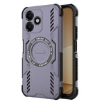 For Oppo A6c 4G Magnetic Case Butterfly Armor Hollow Heat Dissipation PC + TPU Phone Cover