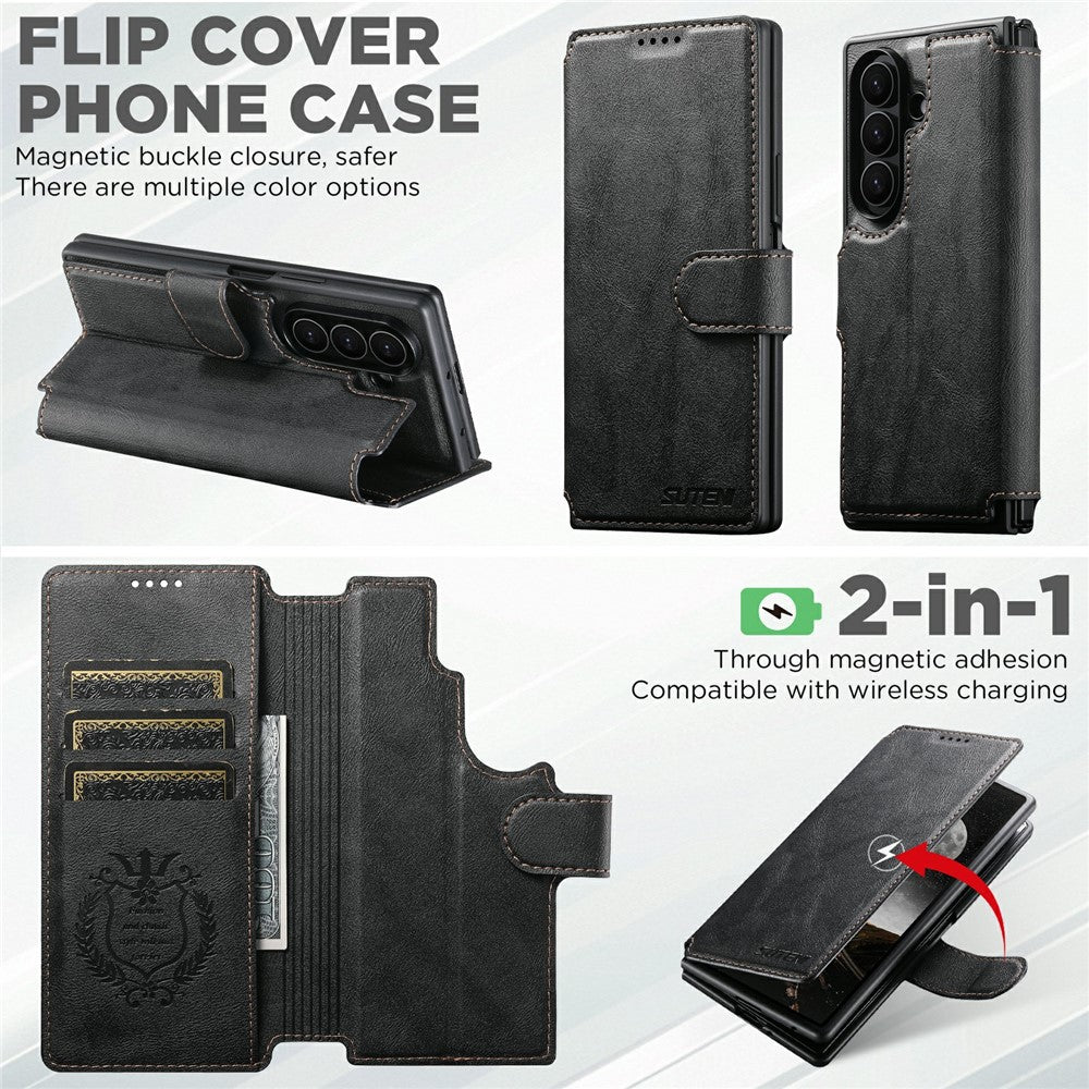 SUTENI Q-05 til Samsung Galaxy Z Fold8 Ultra Etui 2-i-1 Magnetisk Aftageligt Læder + PC Tegnebog Telefoncover