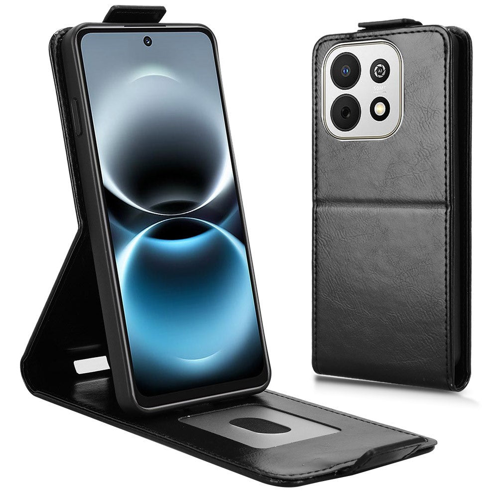 Huawei Nova Y74 4G Stativskal Magnetiskt Spänne Vertikalt Flip Lädermobilskal med Korthållare