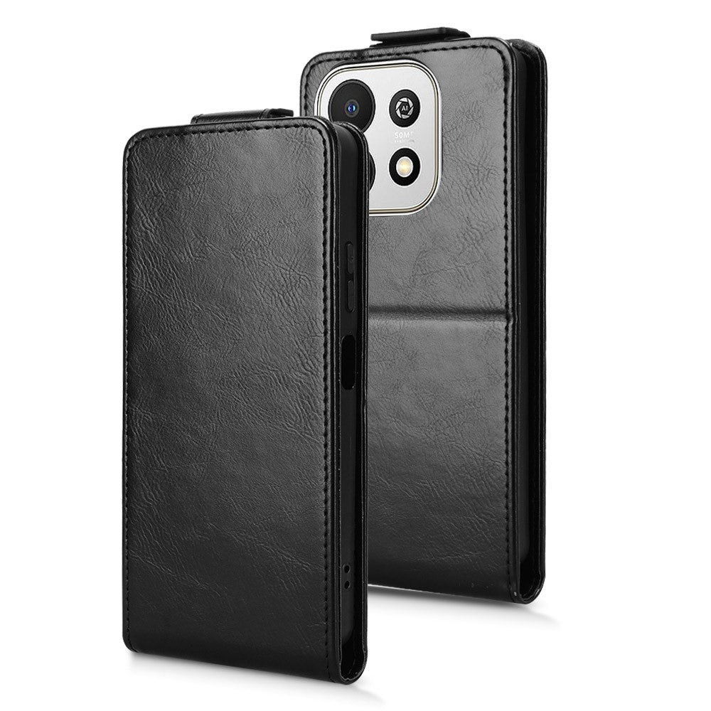 Huawei Nova Y74 4G Stativskal Magnetiskt Spänne Vertikalt Flip Lädermobilskal med Korthållare
