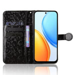 For Honor X7e 4G Wallet Case Dot Pattern Imprint PU Leather Phone Cover with Wrist Strap