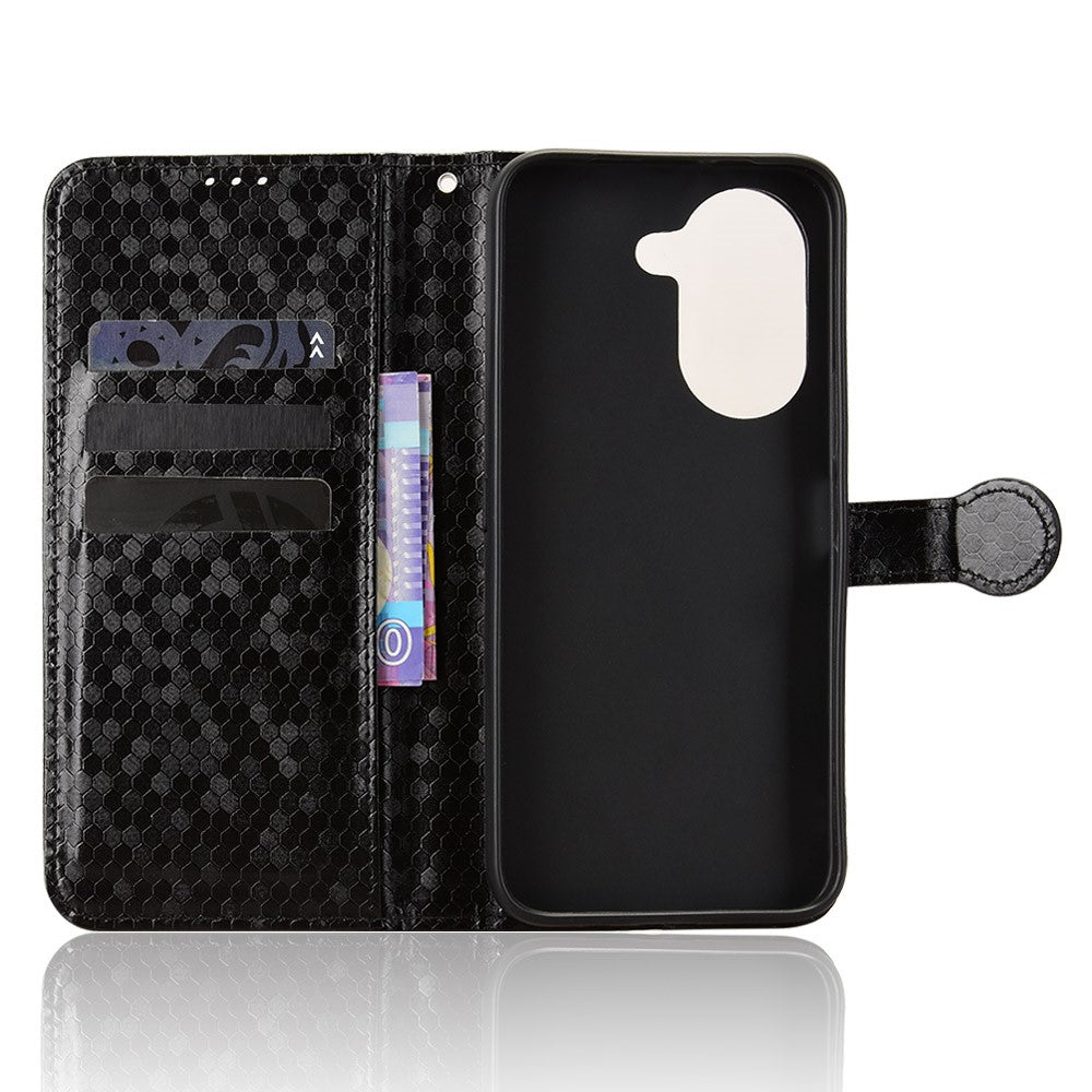 For Honor X7e 4G Wallet Case Dot Pattern Imprint PU Leather Phone Cover with Wrist Strap