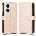 For Honor X7e 4G Wallet Case Dot Pattern Imprint PU Leather Phone Cover with Wrist Strap