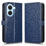 For Honor X7e 4G Wallet Case Dot Pattern Imprint PU Leather Phone Cover with Wrist Strap
