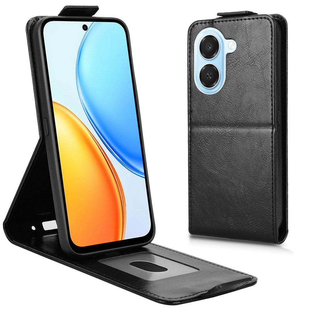 For Honor X7e 4G / Play 80 Plus 5G Stand Case Magnetic Clasp Vertical Flip Leather Phone Cover with Card Holder