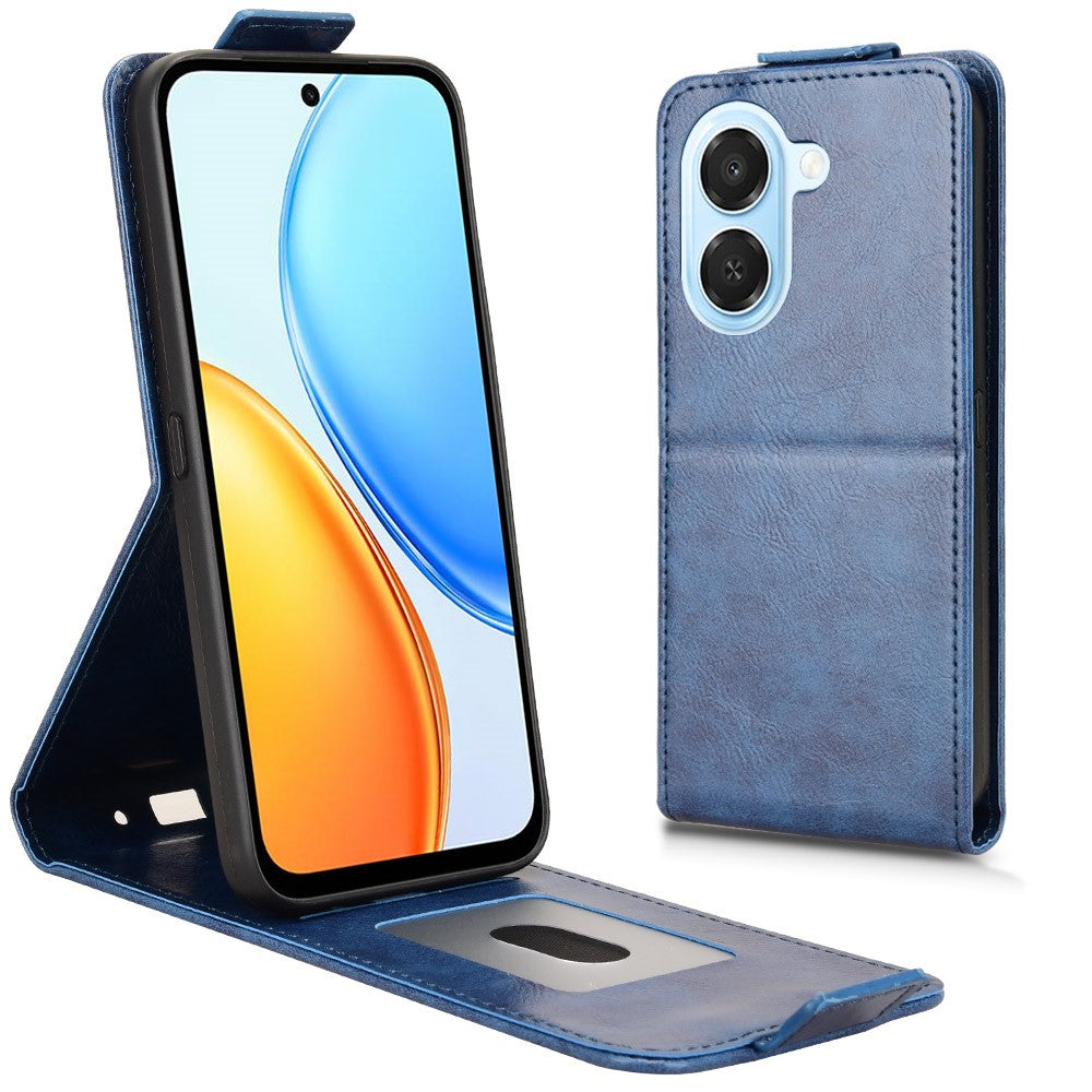 For Honor X7e 4G / Play 80 Plus 5G Stand Case Magnetic Clasp Vertical Flip Leather Phone Cover with Card Holder