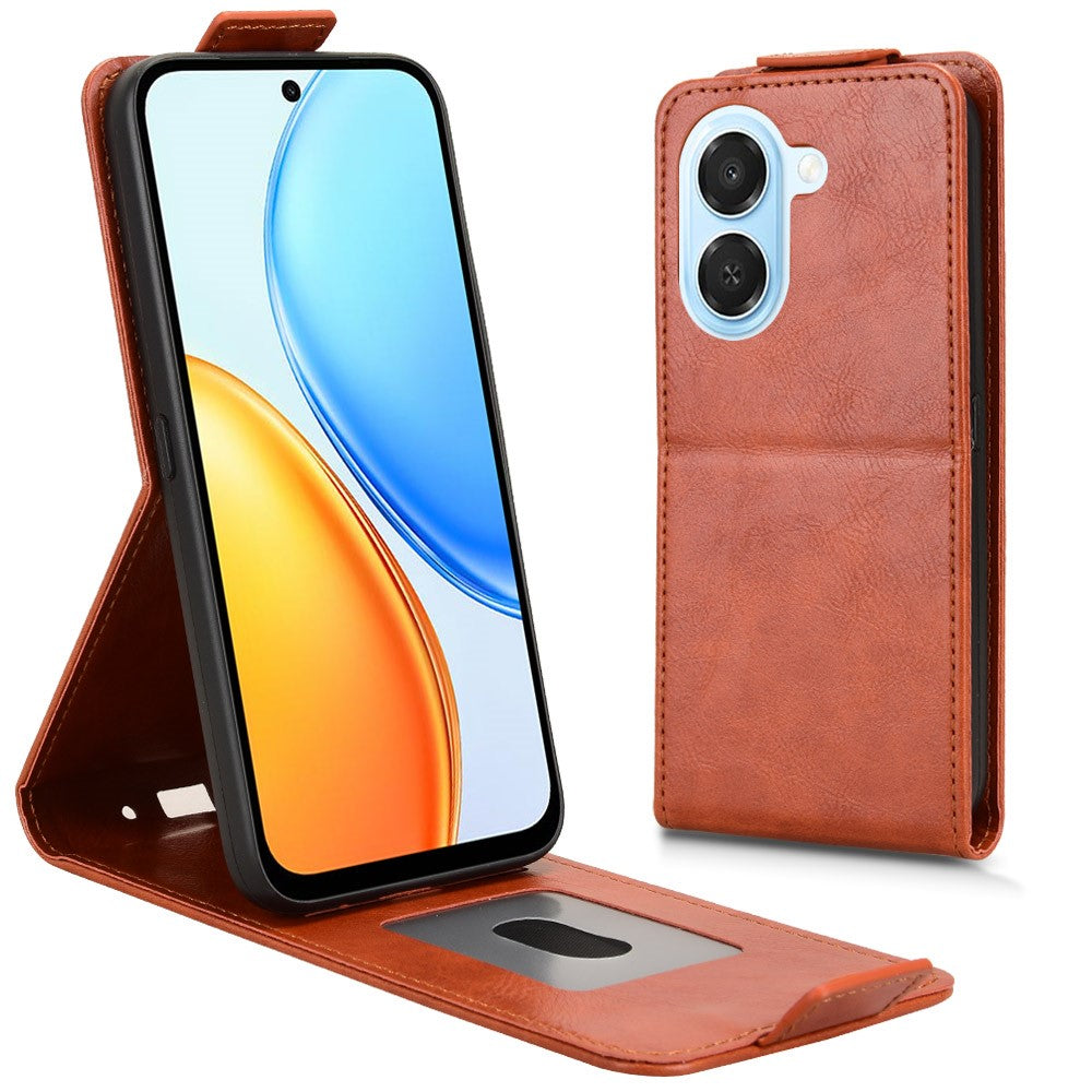 For Honor X7e 4G / Play 80 Plus 5G Stand Case Magnetic Clasp Vertical Flip Leather Phone Cover with Card Holder