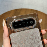 For Huawei Pura X Max Case with Screen Protector Bow Pattern Glitter PC Shockproof Protective Cover